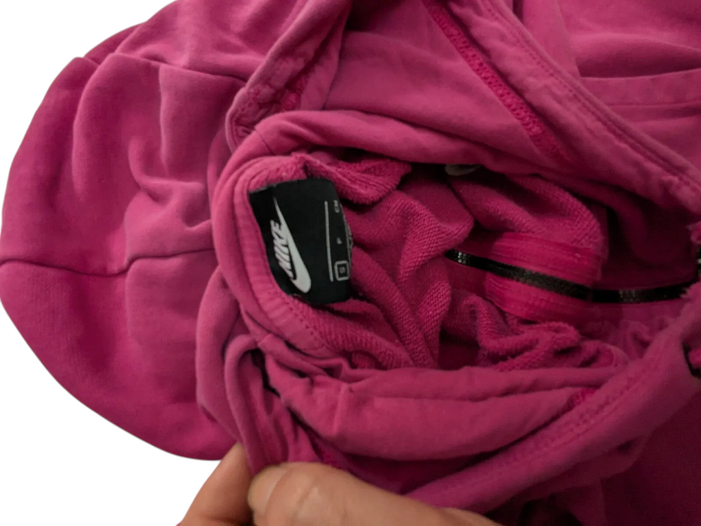 My Store pre-owned pink Nike cotton full zip hoodie with interior brand tag detail