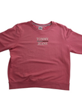 My Store pink Tommy Jeans crewneck sweatshirt with white logo embroidery on the chest