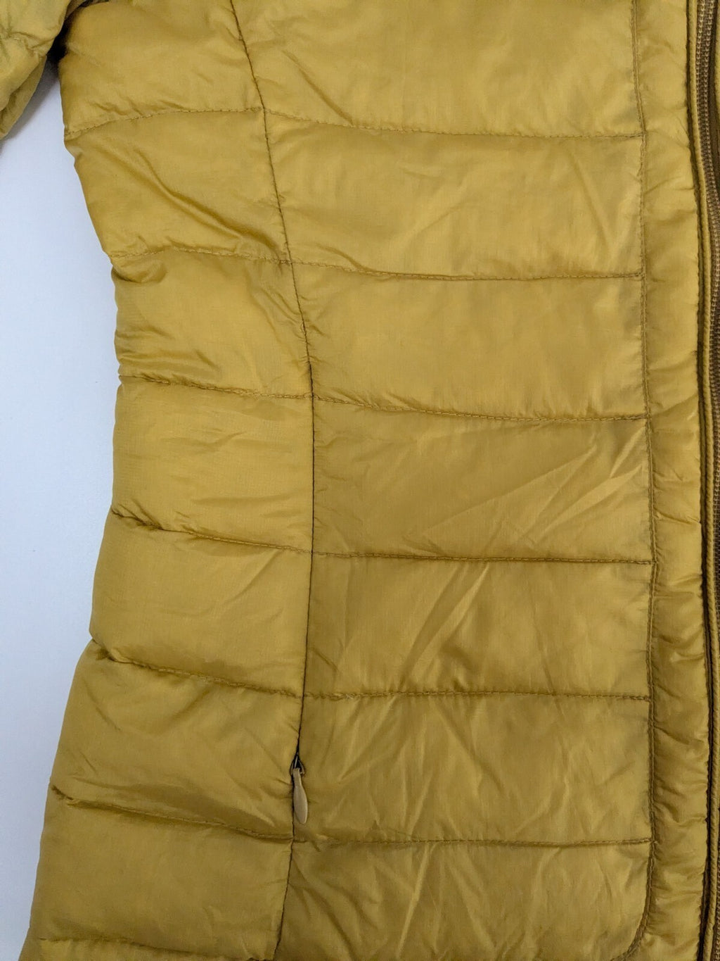 Woolrich Puffer Jacket Womens M Mustard Yellow Quilted Insulated