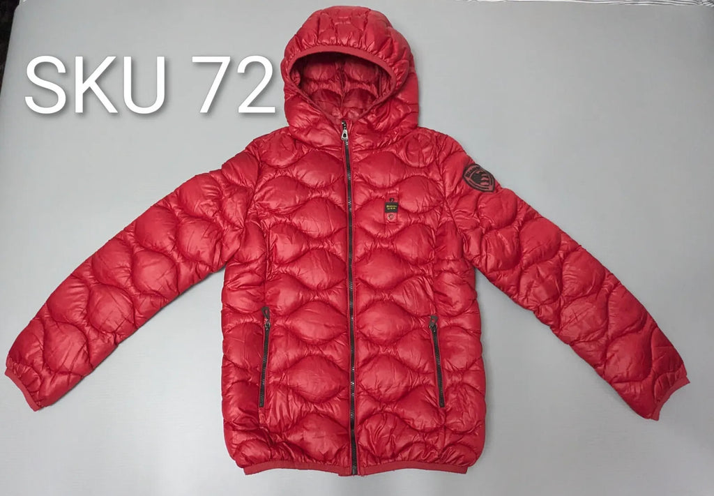Blauer USA Puffer Jacket Mens L Red Hooded Quilted Insulated