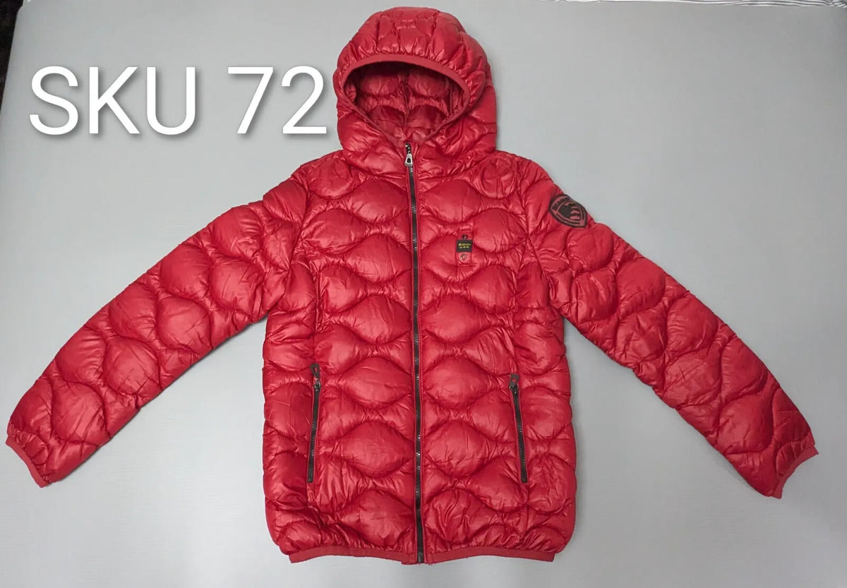Blauer USA Puffer Jacket Mens L Red Hooded Quilted Insulated