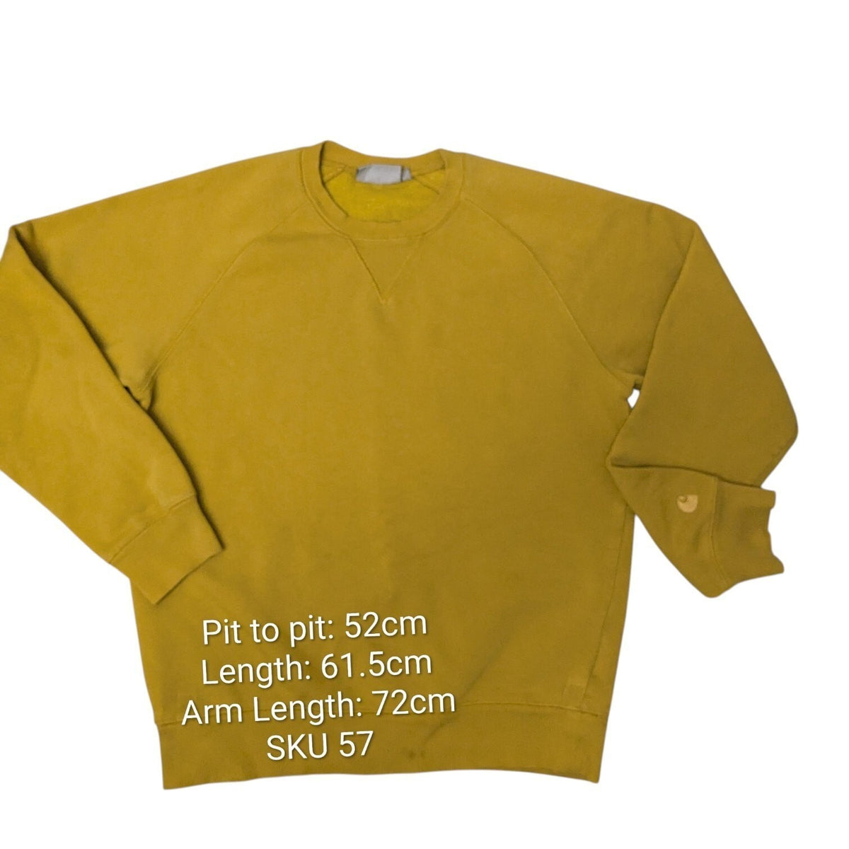 Carhartt Sweatshirt Mens S Yellow Crewneck Chase Sweat Jumper