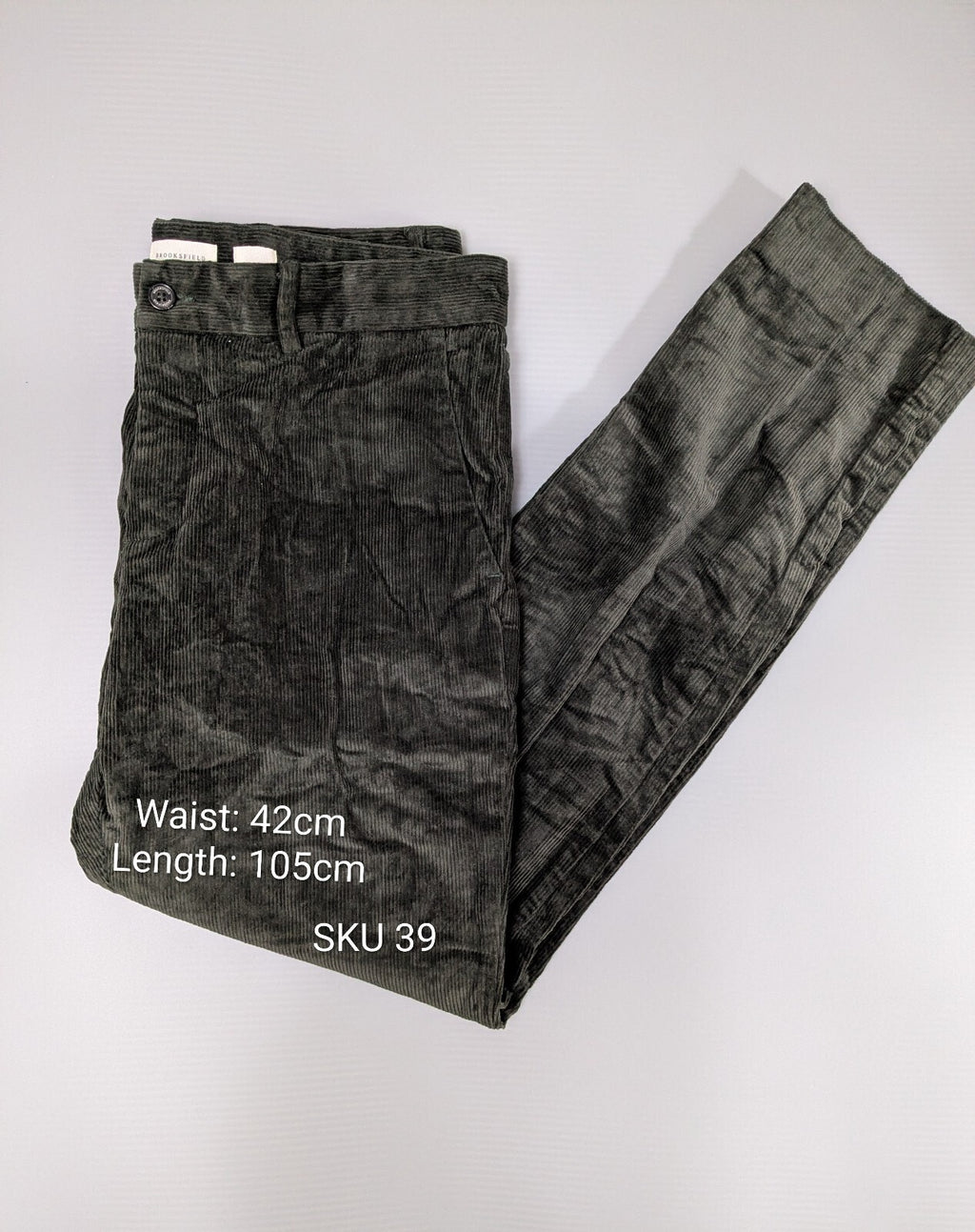 Brooksfield Trousers Mens W32 L32 Grey Ivy Slim Chinos
