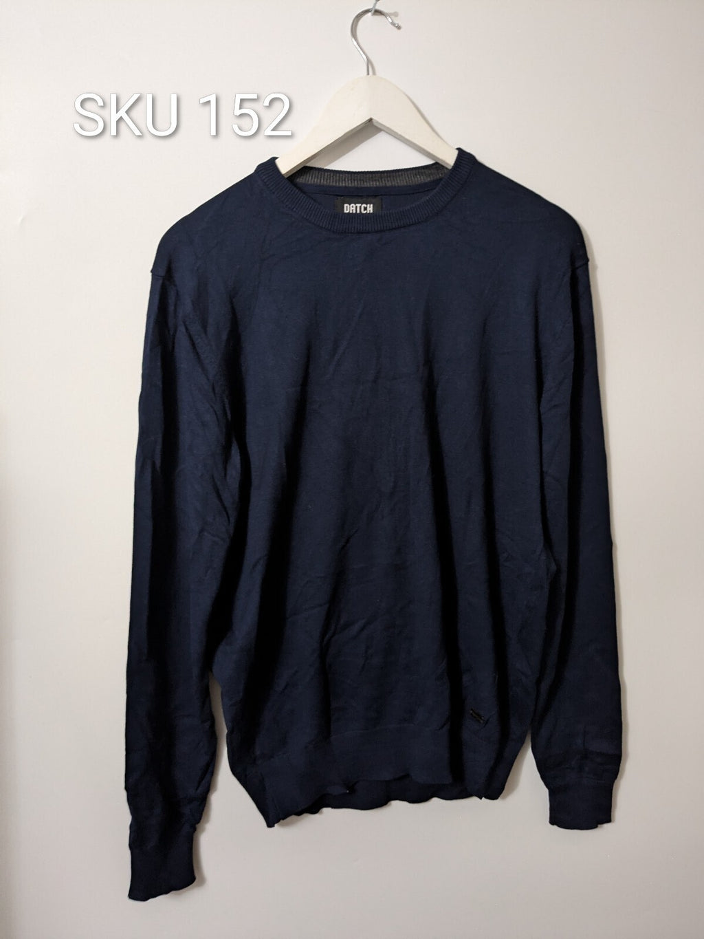 Datch Sweater Mens L Navy Blue Crewneck Long Sleeve Knit