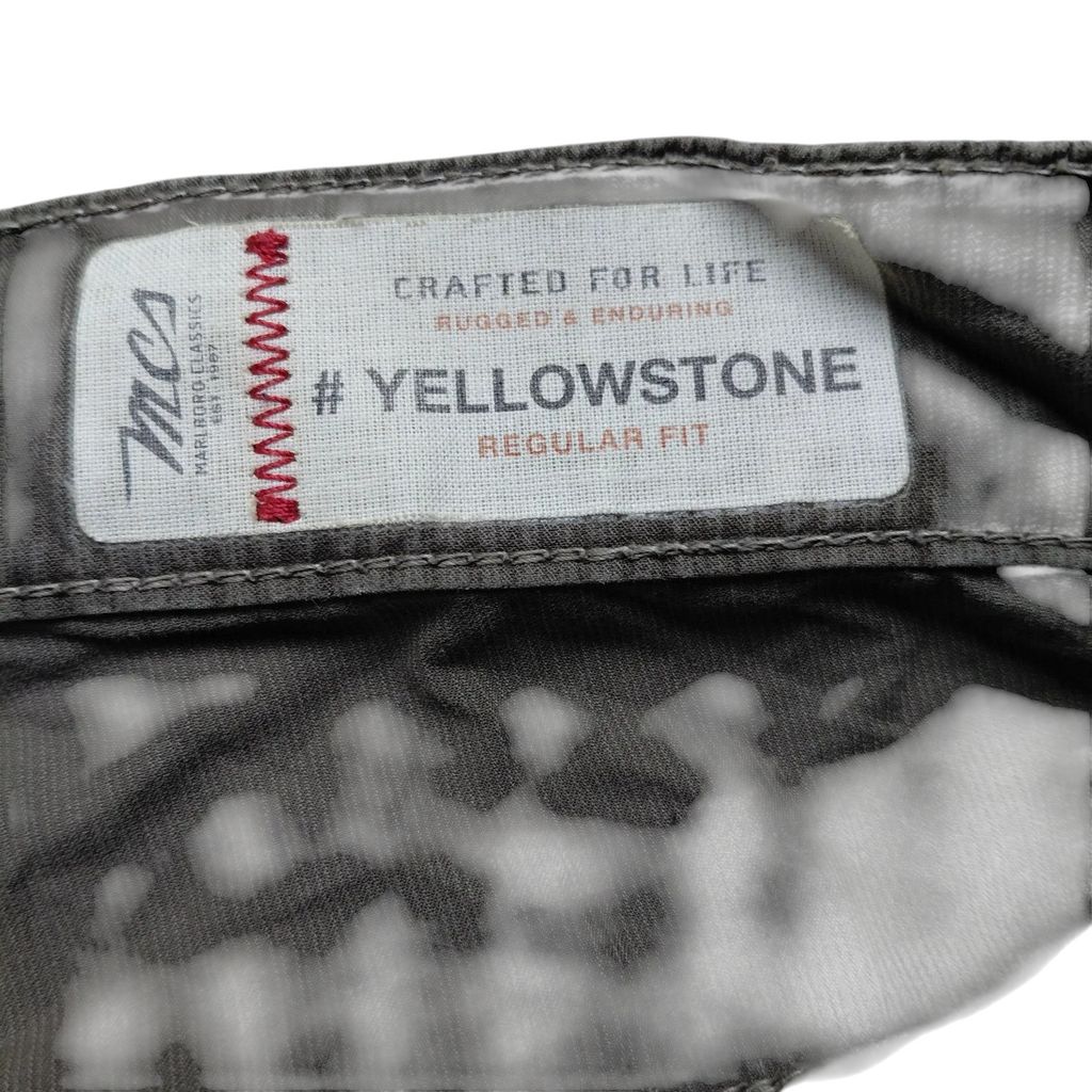 My Store MCS Marlboro Classics Yellowstone regular fit cargo pants olive green interior waist label detail