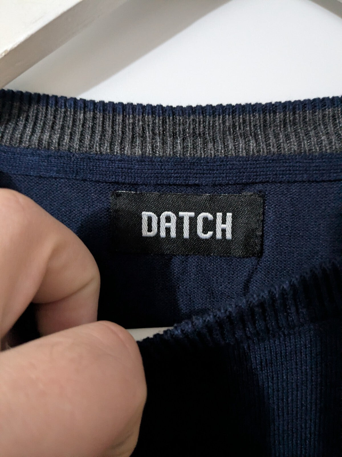 Datch Sweater Mens L Navy Blue Crewneck Long Sleeve Knit