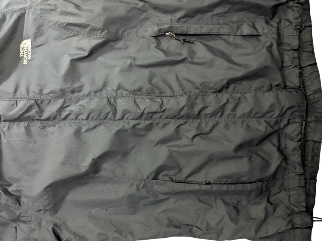My Store The North Face black waterproof nylon ripstop shell jacket with zippered pockets and logo detail