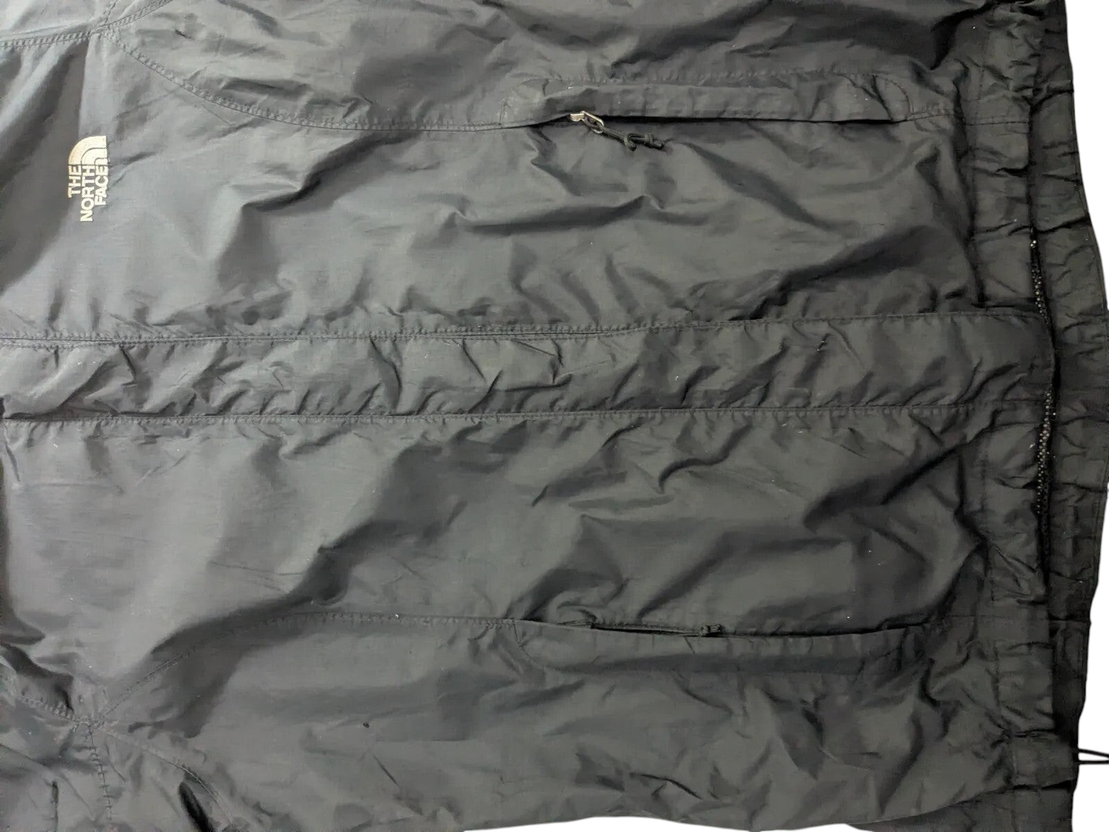 My Store The North Face black waterproof nylon ripstop shell jacket with zippered pockets and logo detail