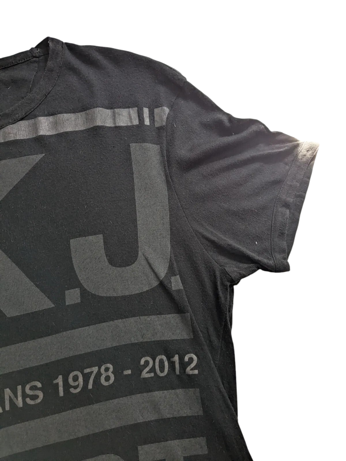 My Store black Calvin Klein Jeans crew neck t-shirt with CKJ logo graphic print in cotton viscose blend