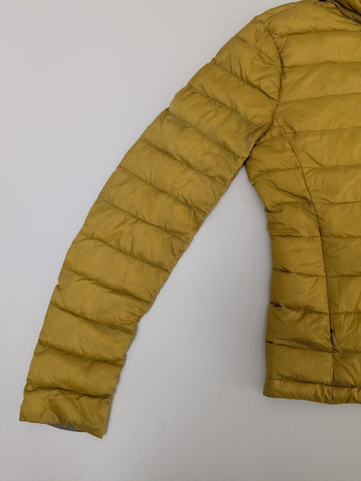 Woolrich Puffer Jacket Womens M Mustard Yellow Quilted Insulated