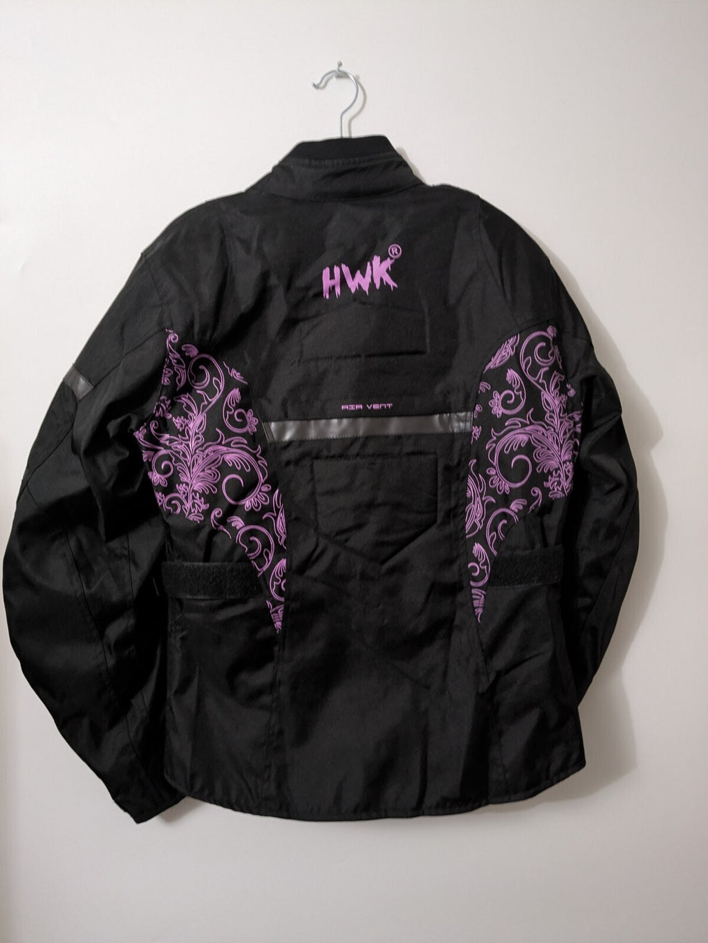 HWK Motorcycle Jacket Womens S Black Pink Armored Air-Vent Riding