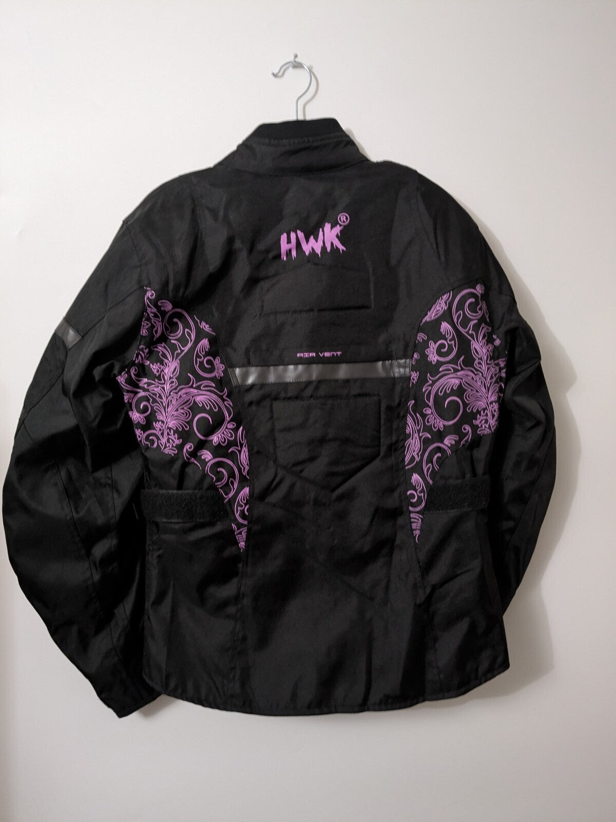 HWK Motorcycle Jacket Womens S Black Pink Armored Air-Vent Riding