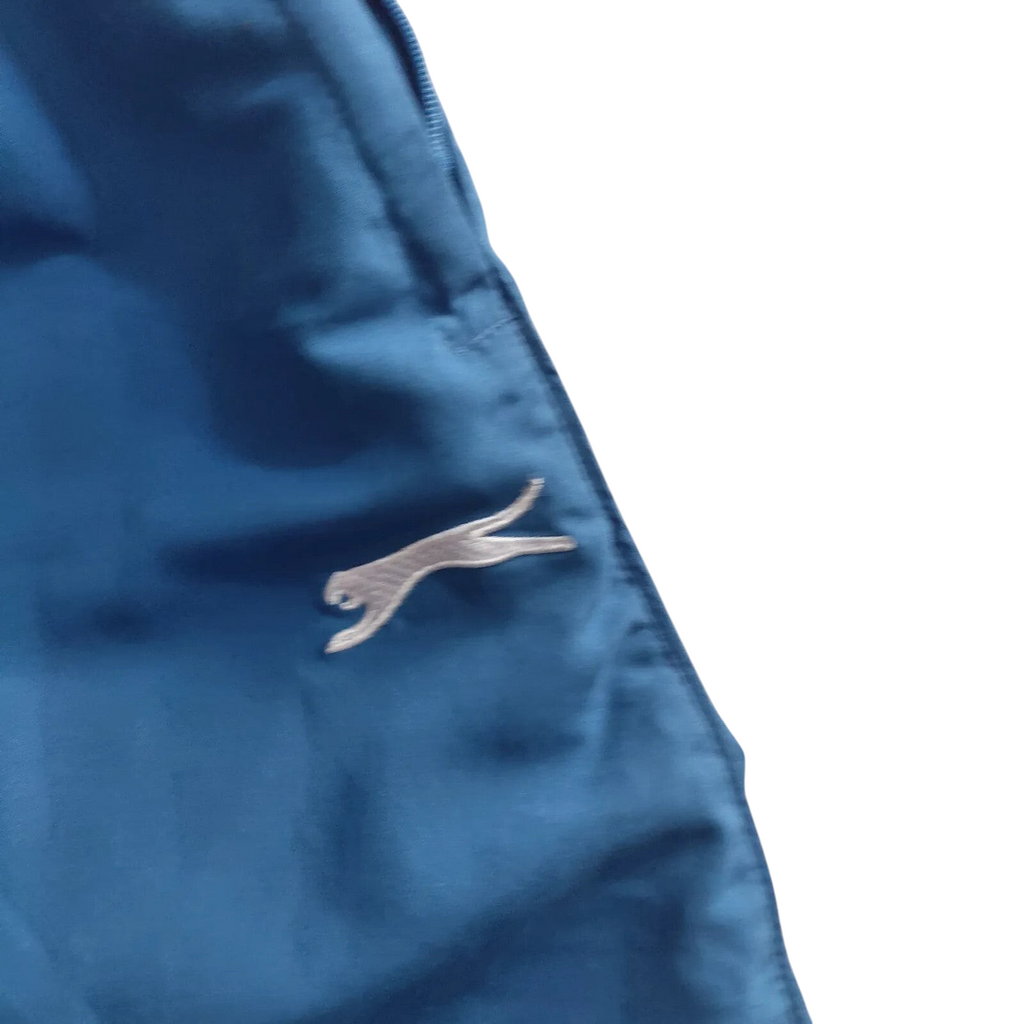 My Store blue Slazenger athletic shorts featuring a white logo detail on the leg