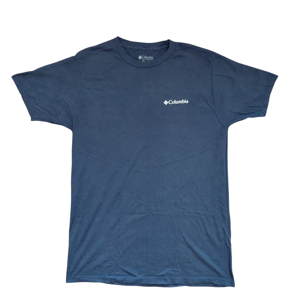 My Store Columbia navy blue cotton crew neck t-shirt with small white logo on chest
