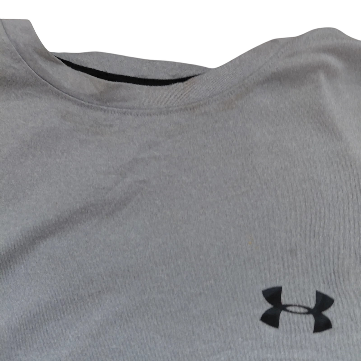 My Store grey Under Armour long sleeve crew neck t-shirt with black logo detail