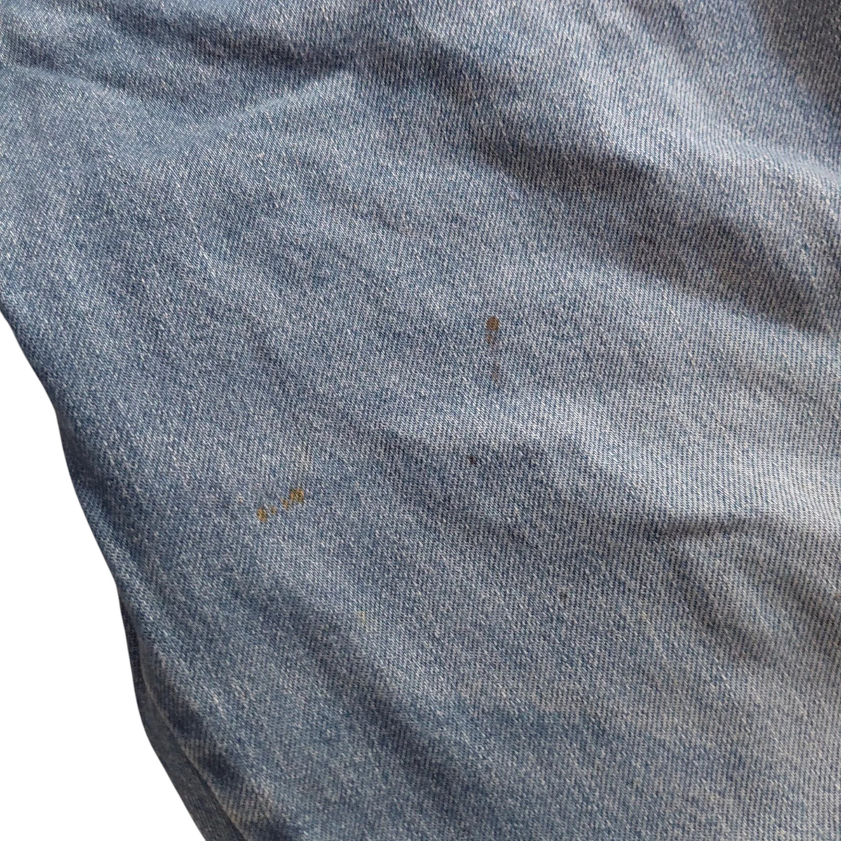 My Store Dickies carpenter jeans in mid blue wash denim with visible small stains on the fabric