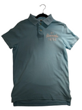My Store Abercrombie & Fitch light blue cotton piqué short sleeve polo shirt with white embroidered logo
