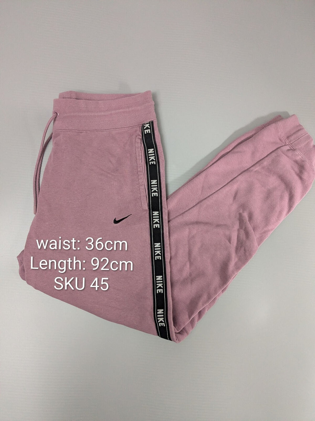 Nike Joggers Womens M Pink Logo-Tape Track Bottoms Sweatpants