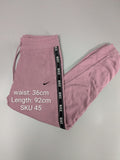 Nike Joggers Womens M Pink Logo-Tape Track Bottoms Sweatpants