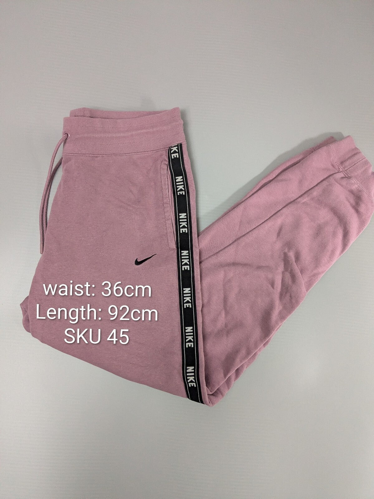 Nike Joggers Womens M Pink Logo-Tape Track Bottoms Sweatpants